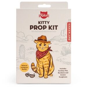 Cat Small Pet Cowboy Costume, Western Hat Prop Kit, 3 Pc Set New